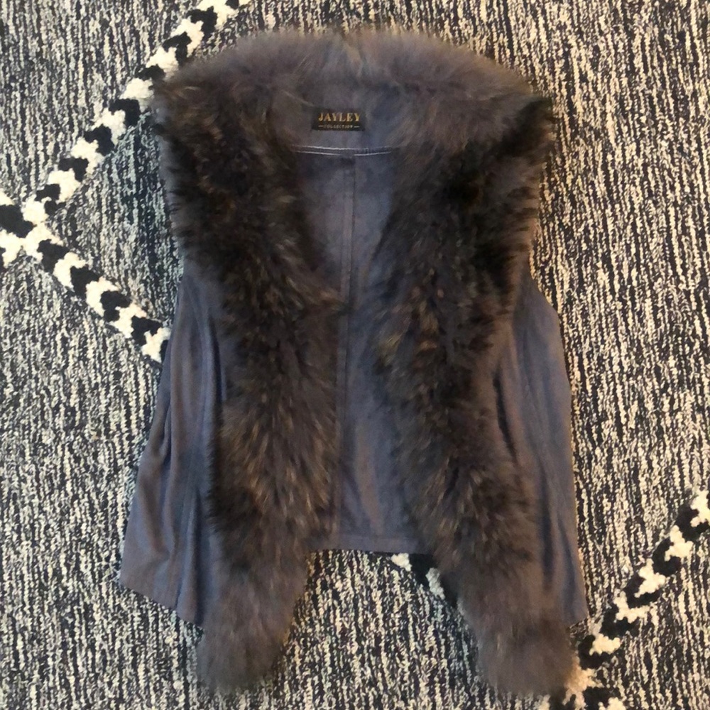 JAYLEY COLLECTION faux fur trimmed vest